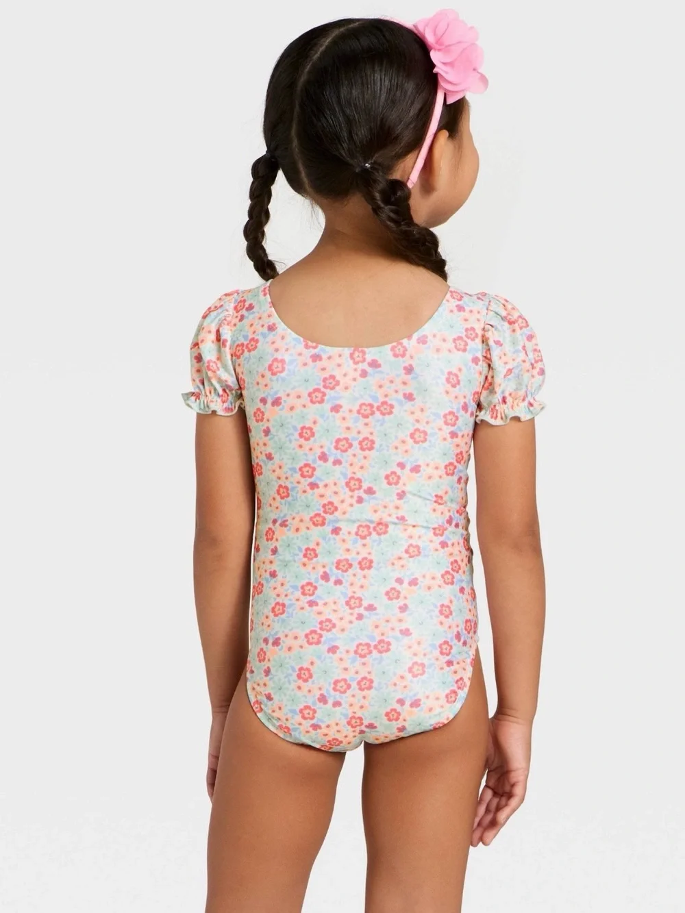 Toddlers Puff Sleeve Ditsy Floral One Piece Swimsuit Cat&Jack NWT Size 4T